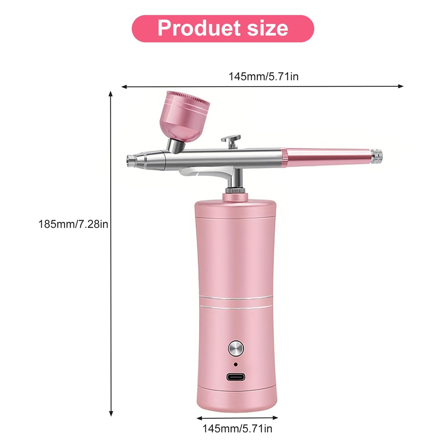 ZPSHYD Airbrush Kit Portable Air Brush Kit with Airbrush Compressor Nail Charms Wireless Rechargeable for Barber, Nail Art, Tattoo, Makeup, Model Painting (Pink)