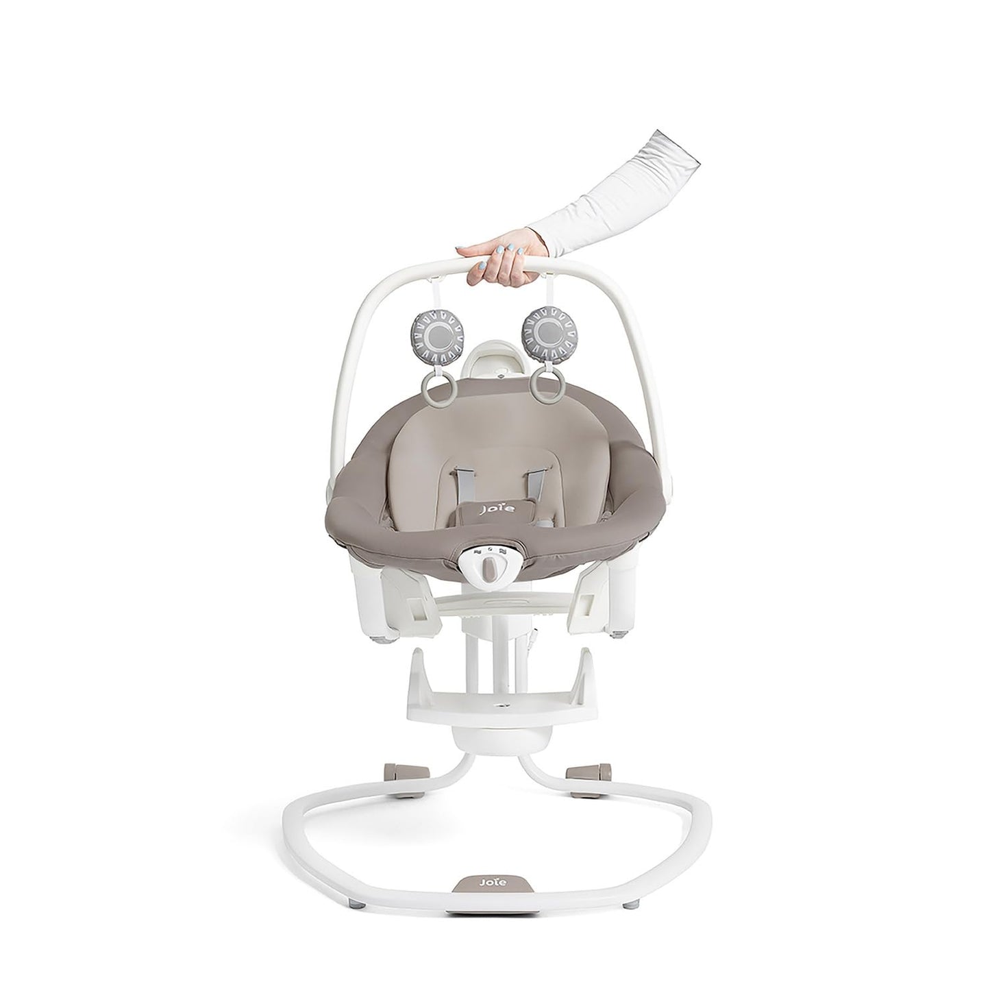 Joie Miso 2-in-1 Baby Swing & Rocker– Dual Motion Swing & Portable Rocker with 6 Speed Settings, Soothing Vibration, and 3 Recline Positions – Softglow Dimmable Light (Walnut)