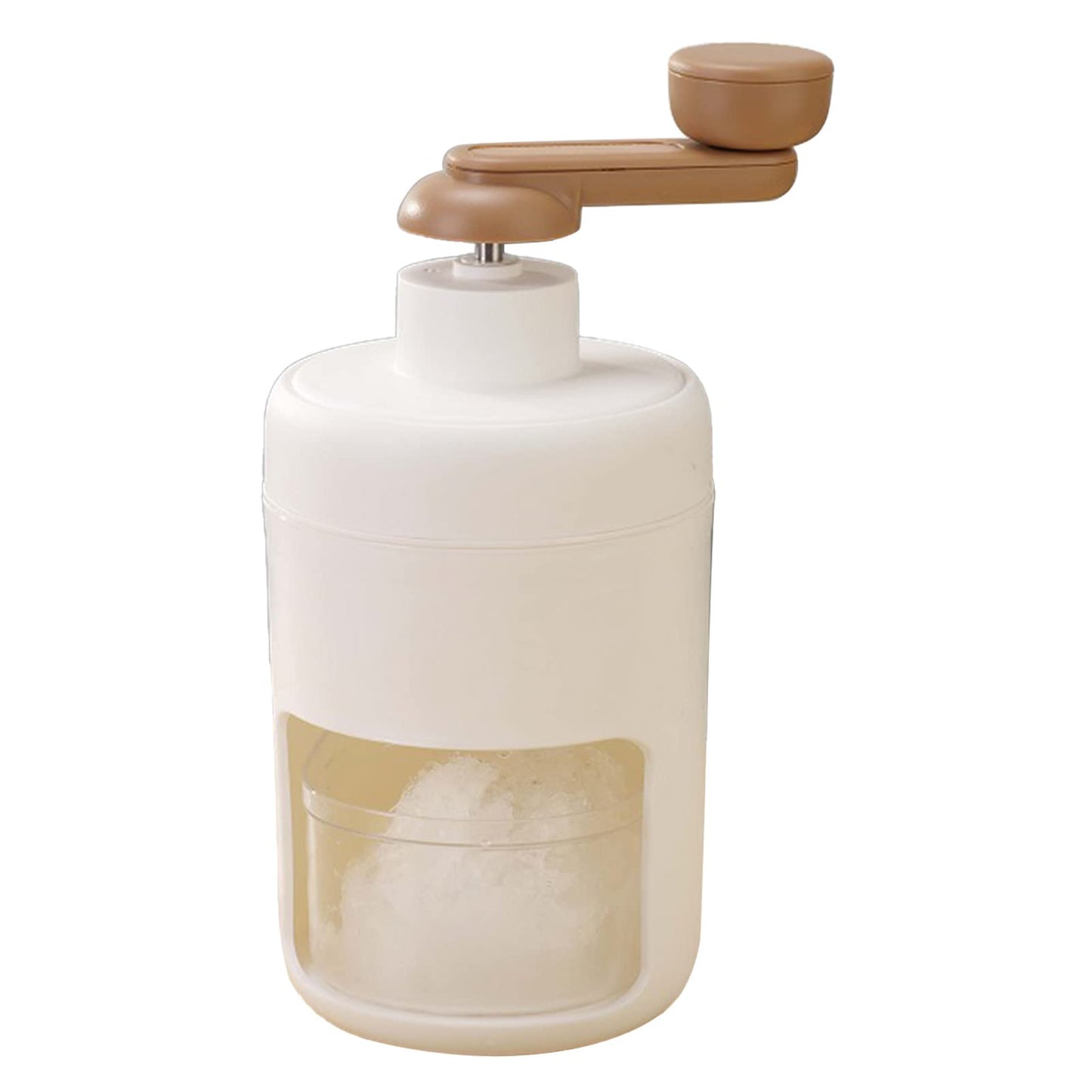 Hand Crank Ice Crusher Food Grade Mini Snow Cone Machine Home Use White (White)