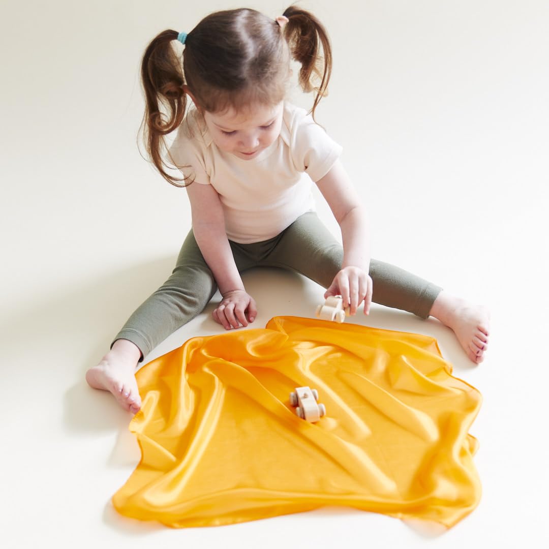Sarah's Silks Mini Playsilks | Solid Colors | Creative Waldorf Toys for Education and Open-Ended Play (Set of 6 Primary)