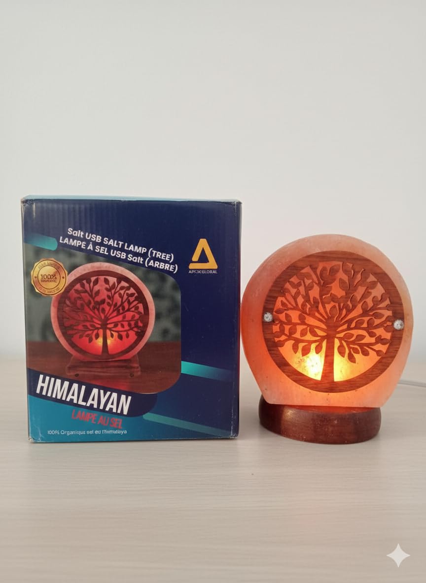 NatureBoost Himalayan Salt Lamp, USB Powered, Night Light Color Changing Lamp,Unique Gift Idea (Treenew)