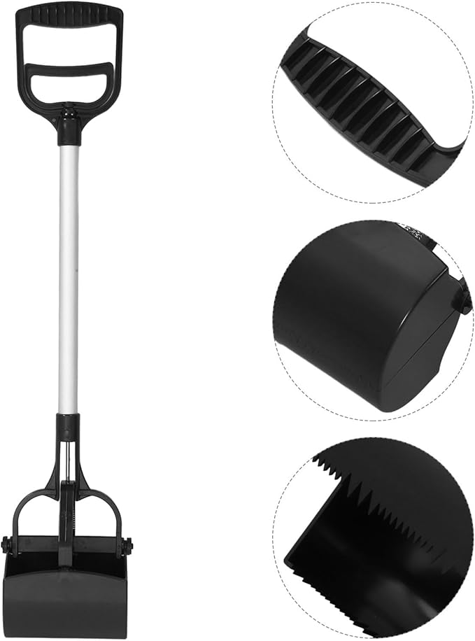 ifundom Pet Poop Picker with Long Handle, Black Dog Pooper Scooper, Portable Pet Waste Cleaning Tool for Outdoor Use Random Color