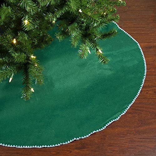 48" Red and White Shell Reversible Christmas Tree Skirt
