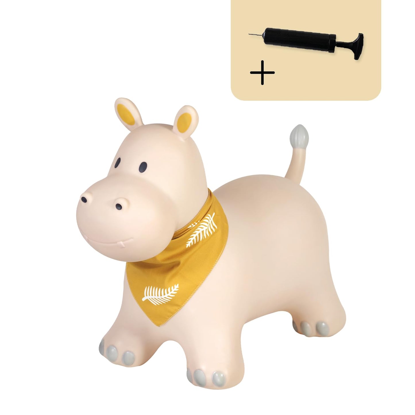Kindsgut Bouncy Animal Hopper – Inflatable Bouncing Ride-On Toy for Kids & Toddlers Age 2+, Designed in Germany, Indoor & Outdoor, Hippo