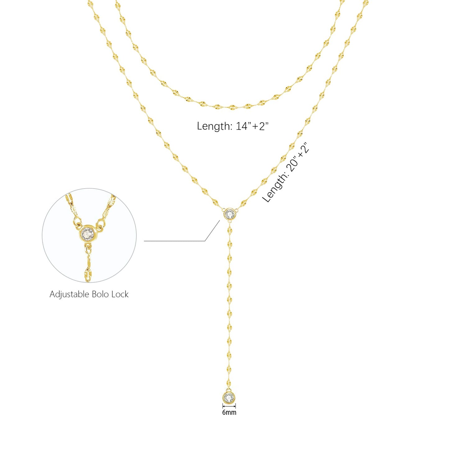 Zeffy Long Gold Necklace- Dainty Gold Teardrop Drop Lariat Necklace Trendy Layered Simple CZ Y-Shaped Body Chain Stack Wedding Prom Dangle Statement Necklace Jewelry Gifts