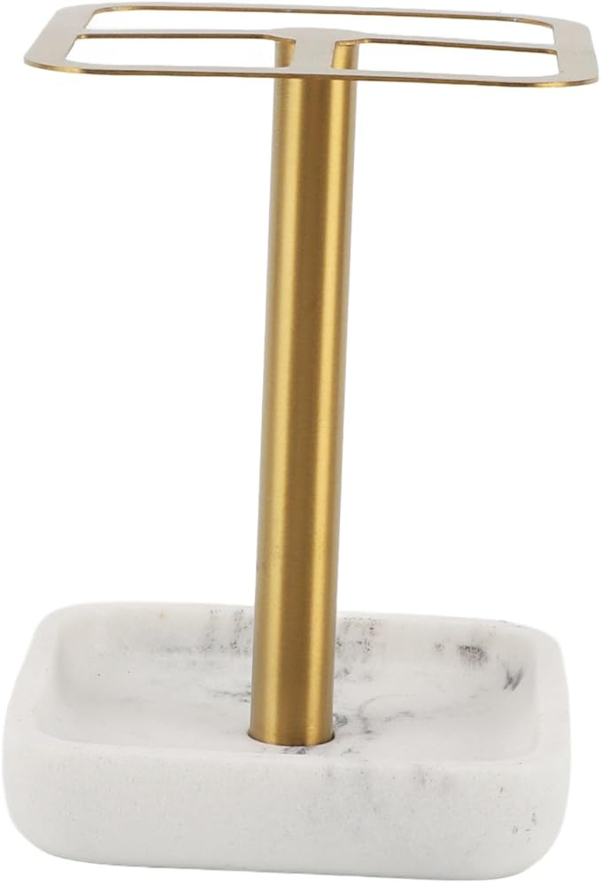 Mumusuki Stainless Steel Toothbrush Holder, Space Saving Toothpaste Organizer with Multifunctional Storage for Bathroom (Gold)