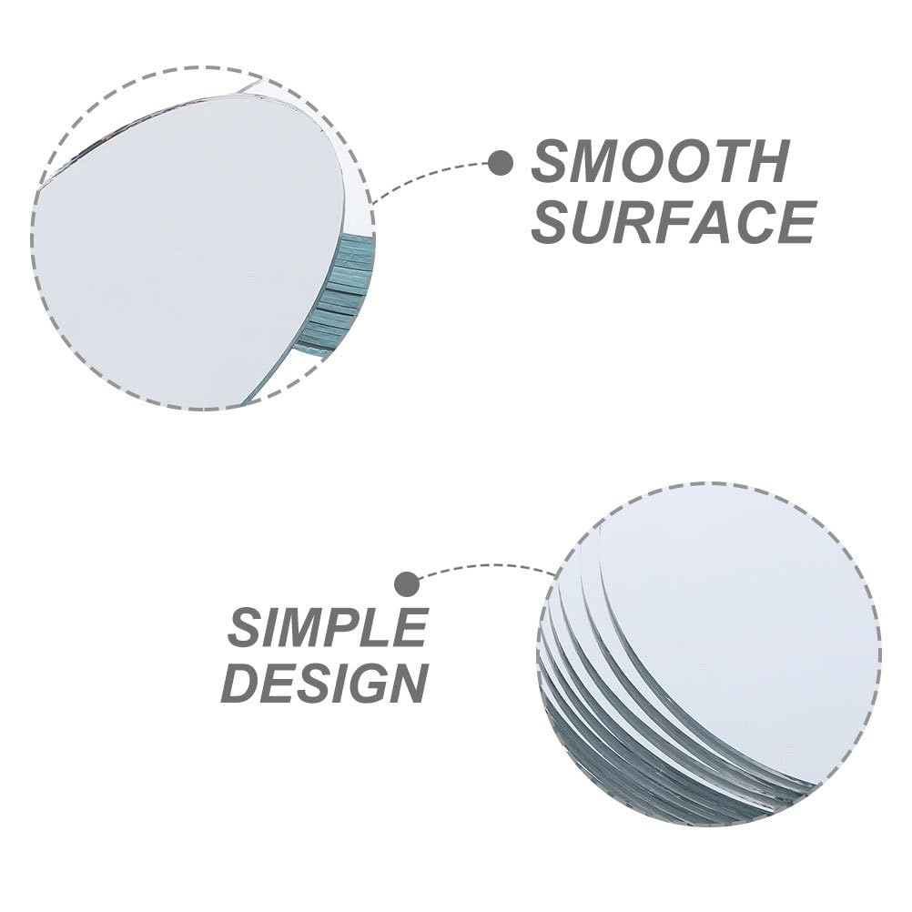 NOLITOY 10Pcs Mini Oval Lens Mirror, Decorative Crafts Glass Mosaic Tile Pieces for DIY Craft Projects Home Decor