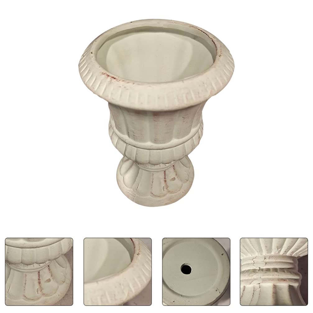 Cabilock Cement Vase Flower Pot Decorative Garden Urn Set Modern Style Plant Container