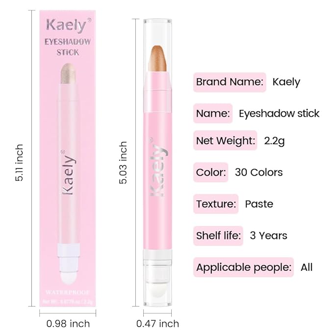 2-in-1 Cream Eyeshadow & Highlighter Stick, Waterproof Bronze Gold Shimmer Eye Shadow Pencil for Women, Long-Lasting Pigmented Makeup, sombras para ojos 05