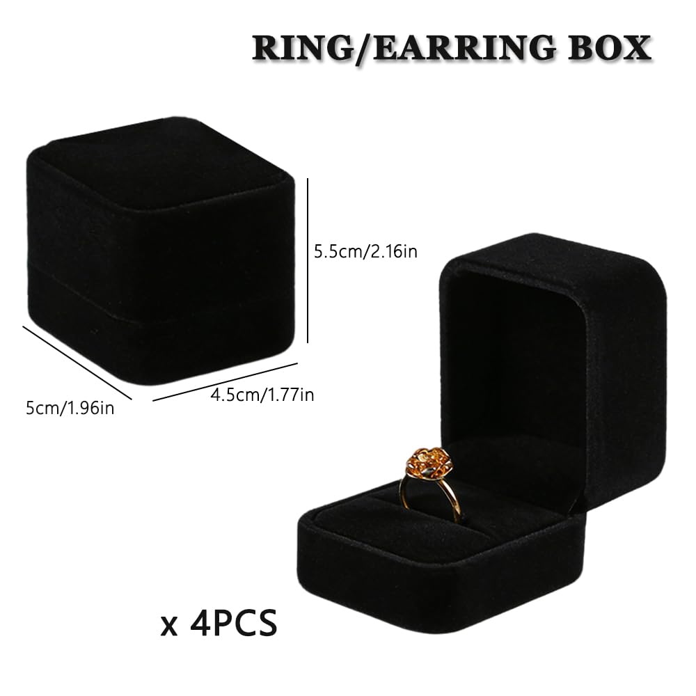 LUOLIPEYA 10 Pack Velvet Jewelry Gift Boxes for Bracelet Necklace Pendant Ring Earring Display Case Jewelry Box Storage Organizer Holder for Wedding