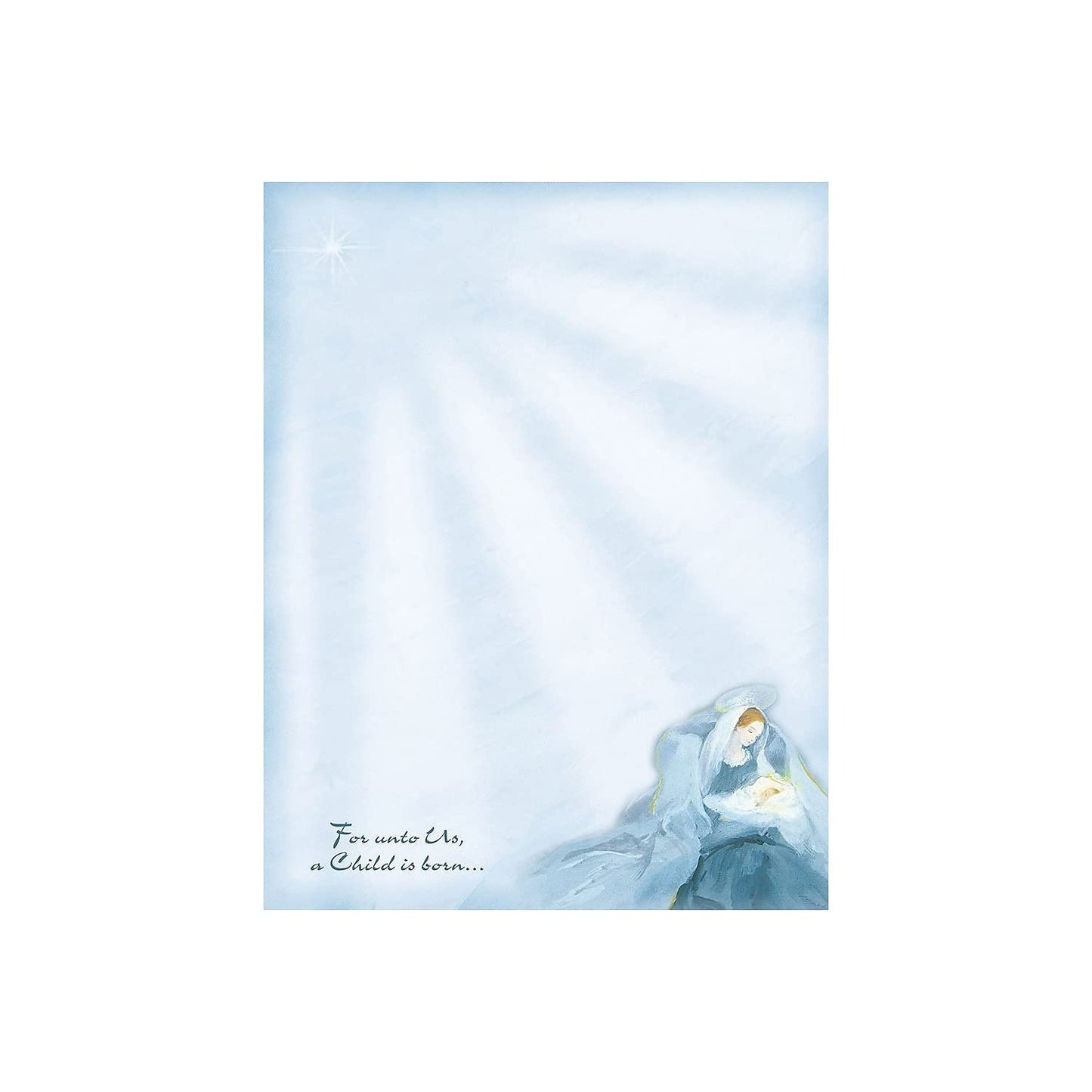 Great Papers! Mary with Baby Jesus Letterhead, 80 Count, 8.5"x11" (2014250) (Pack of 12)