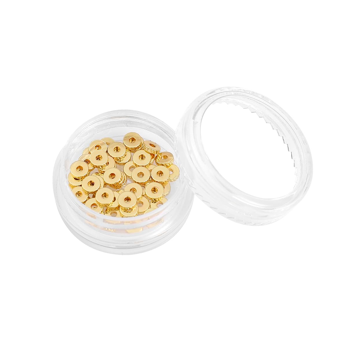 BEADIA 14K Gold Plated Disk Spacer Beads 4x1.2mm 50pcs for Jewelry Making Findings Non Tarnish