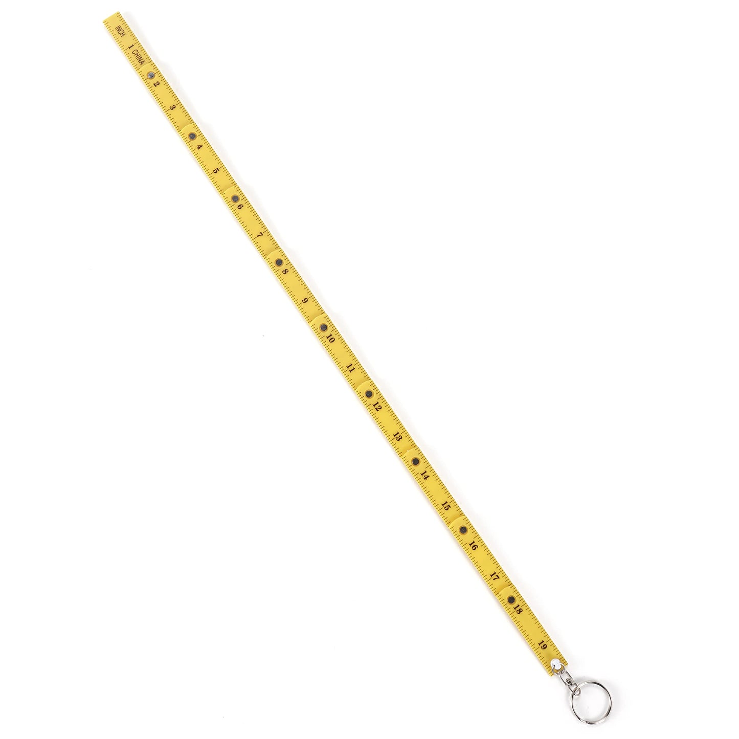 MSR Imports Mini Keychain Ruler - Fold Up Portable Measure Tool - Set of 2,Yellow