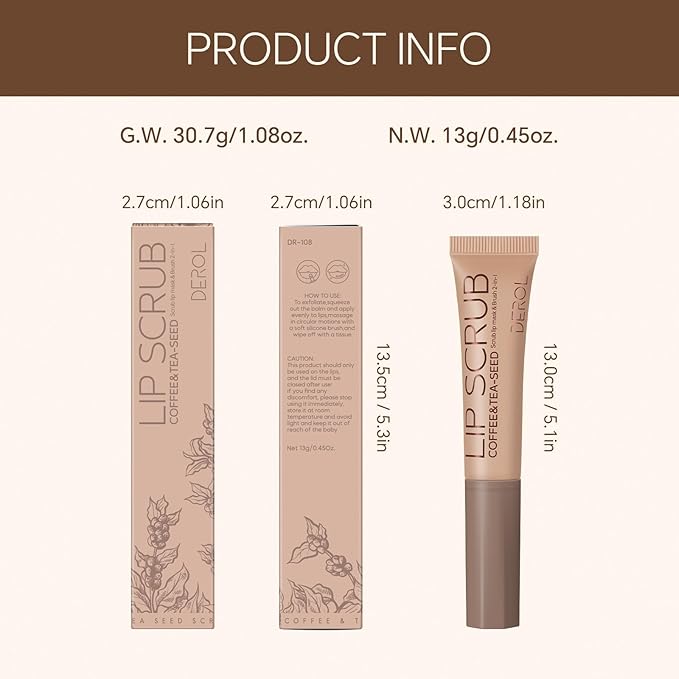 Nourishing Lip Scrub, Lip Scrub Exfoliator Gentle Exfoliation Lip Care Products for Chapped Dry and Flaky Lips Treatment