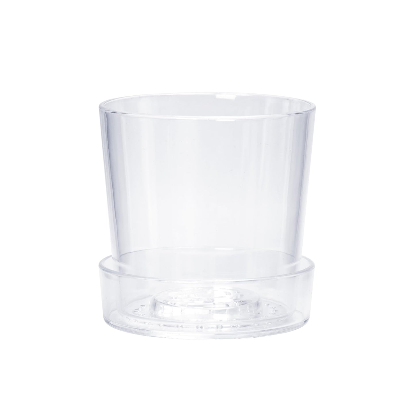 Phoenix Vine 4.5 Inch Clear Acrylic Planter Pot with Tray, Orchid Pot with Drainage Holes, Deep Saucer for Bottom Watering, Transparent Containers for Indoor Plants, Herbs, Set of 1, 91-A-E-1