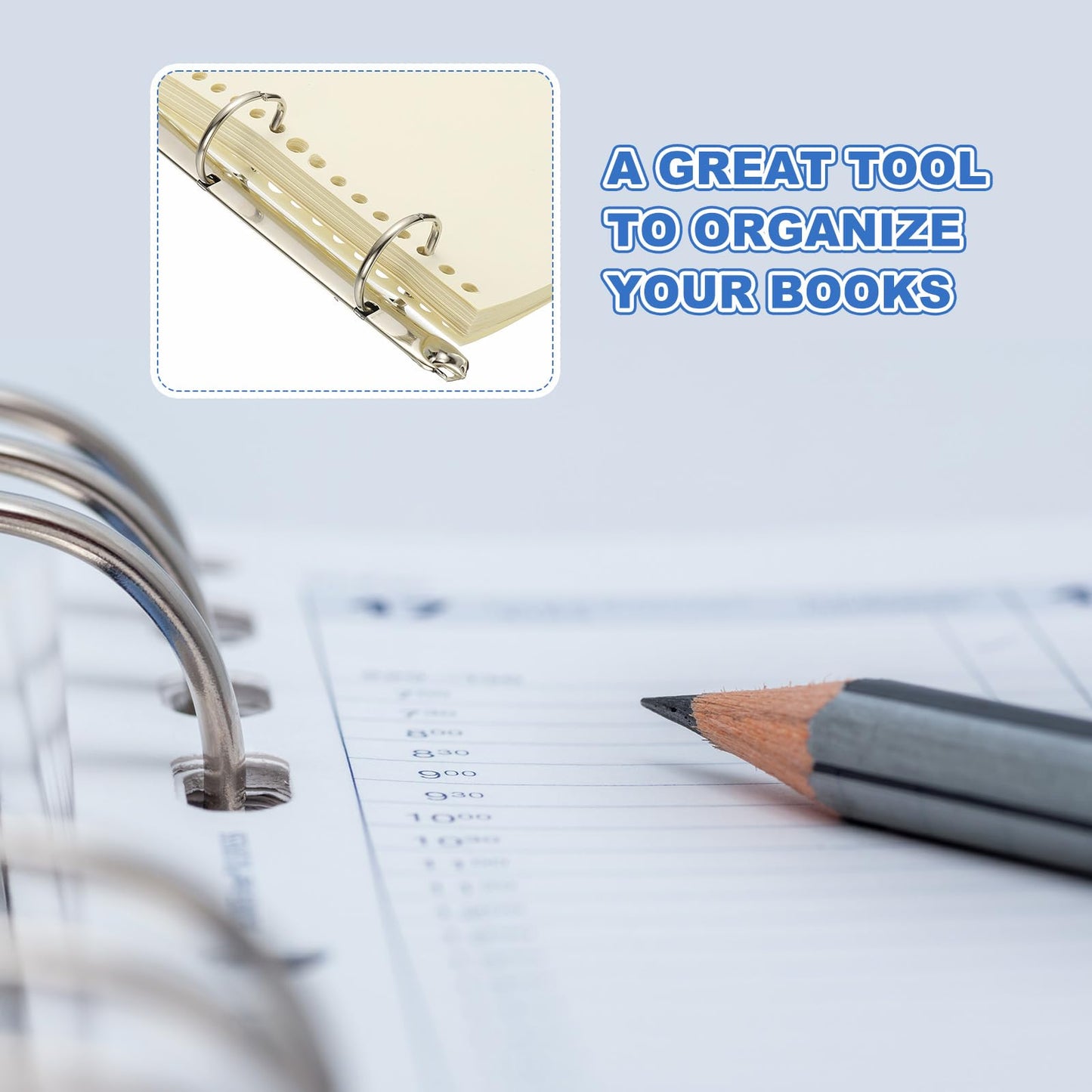 PATIKIL A5 3 Hole Ring Binder Mechanisms, 2 Set 1.97" D Ring Replacement Binder Planner Loose Leaf Binding Spines for Organizers DIY Fill Paper Storage Folder Accessories, 26mm Silver Tone
