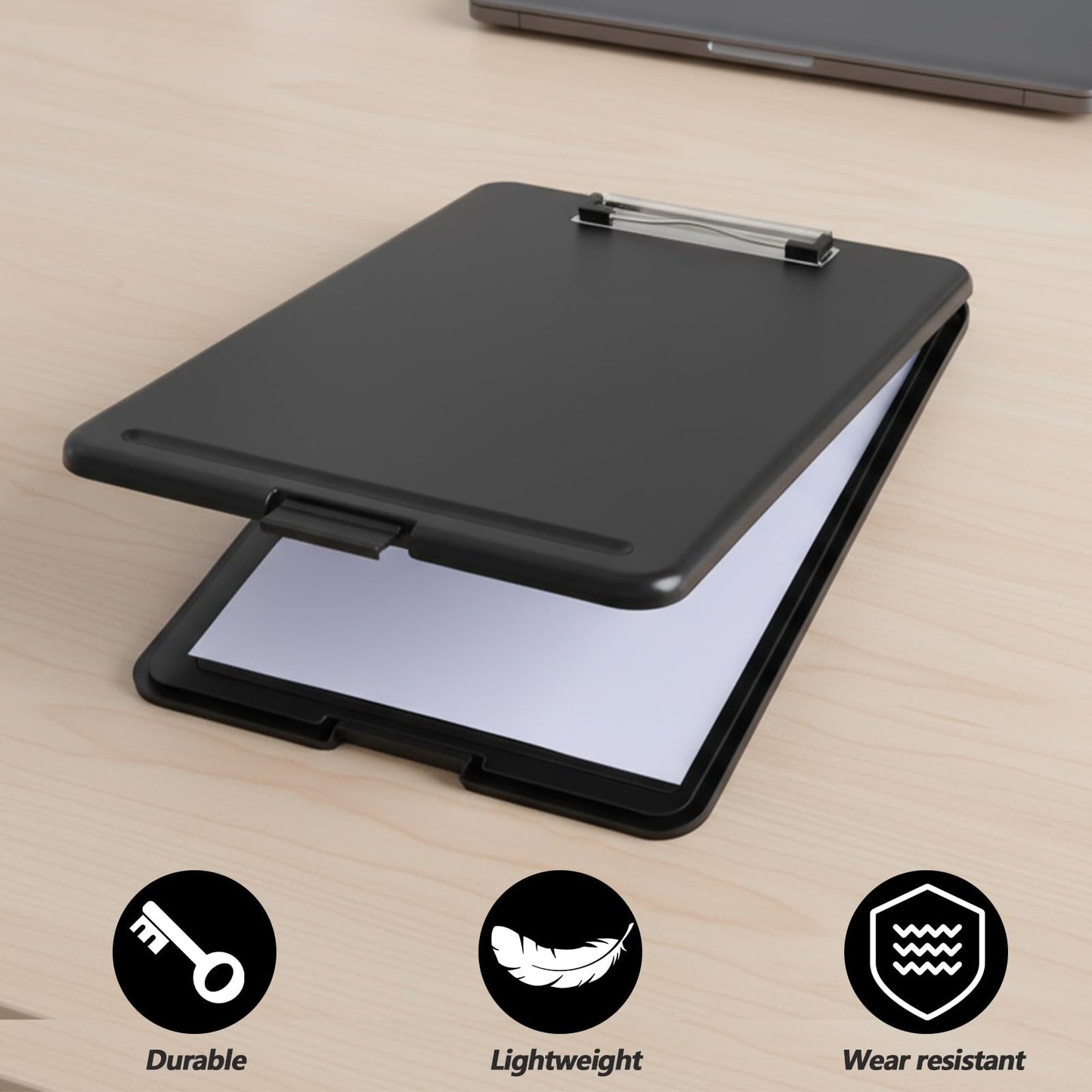 5pcs Clipboards with Storage,Plastic Foldable Clipboard Storage Nursing Clip Board with Low Profile Clip for Teacher Nurse Employee(9.5 x 13.5 Inch)