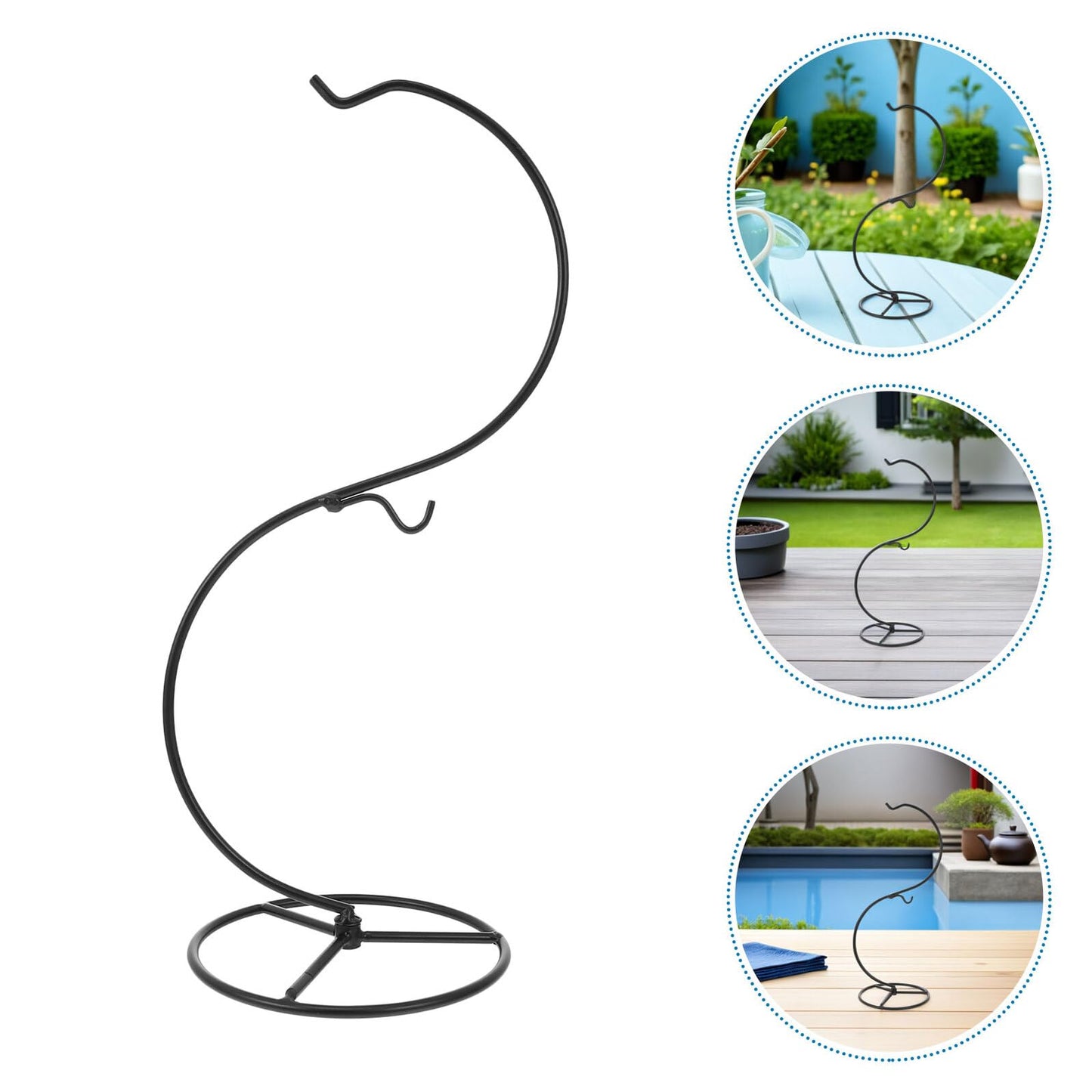 Lurrose 2pcs S-shaped Micro Landscape Bottle Hangers 14x34.2cm Iron Wire Hanging Hook Stand for Glass Terrariums Air Plant Holders Seasonal Ornament Display Home Wedding Decor