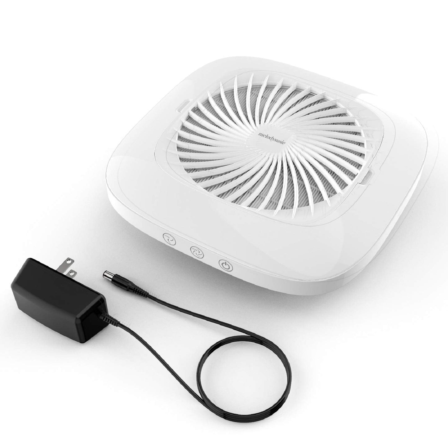 MelodySusie Professional Classic Nail Dust Collector with Powerful Suction, SPro 4000RPM Nail Vacuum Fan with 2 Suction Modes & Reusable Filter Essential Tool for Nai Tech &Salon Use,White