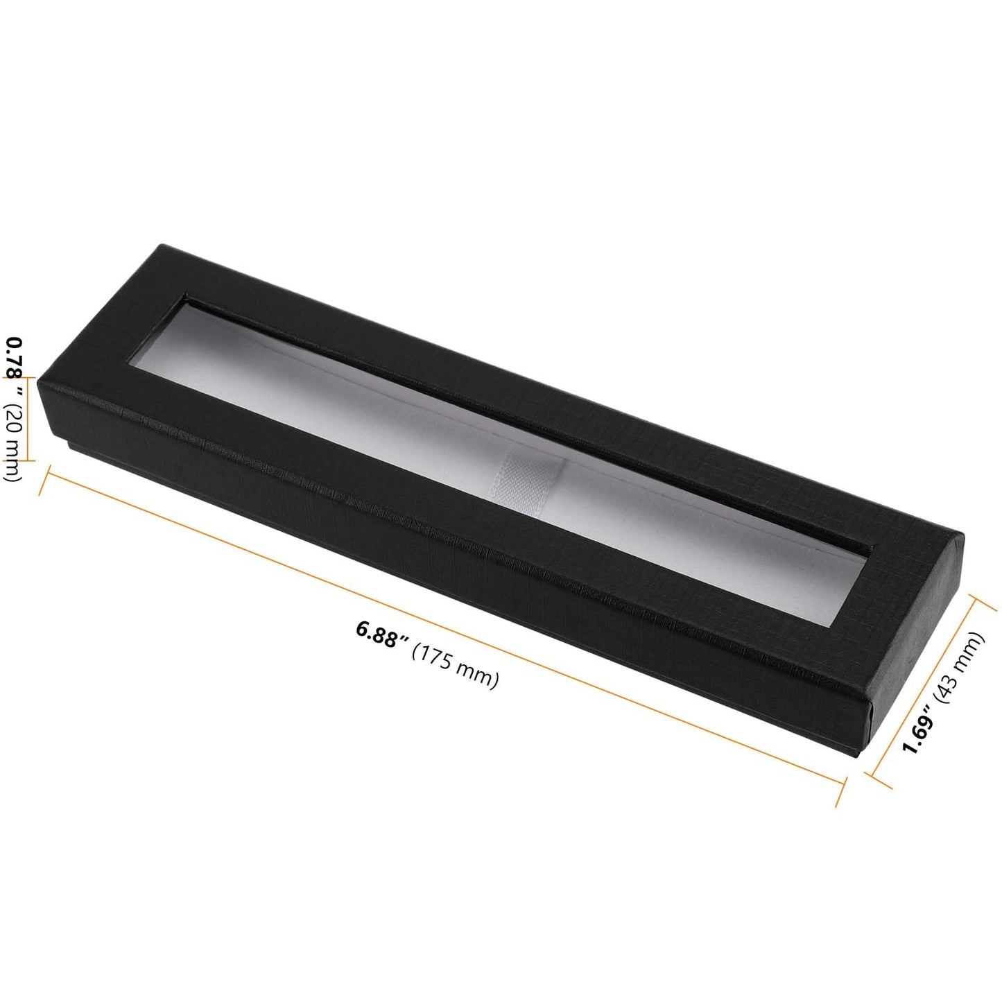 SEUNMUK 42 Pcs Black Empty Pen Gift Box, Cardboard Pen Display Cases with Clear Window, Single pen presentation Packaging Case for Jewelry Gift Business Birthday Souvenir Office Supplies