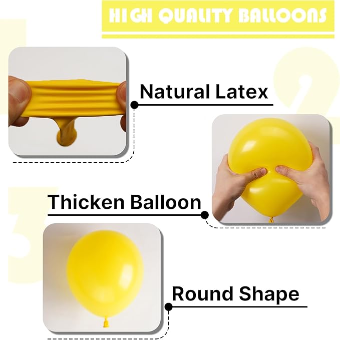 PartyWoo Yellow Balloons 85 pcs Different Sizes of 18 12 10 5 Inch Matte Light Yellow Latex Balloon Arch Kit Garland for Easter Bee Baby Shower Sunflower Birthday Graduation Decorations Yellow-Y55