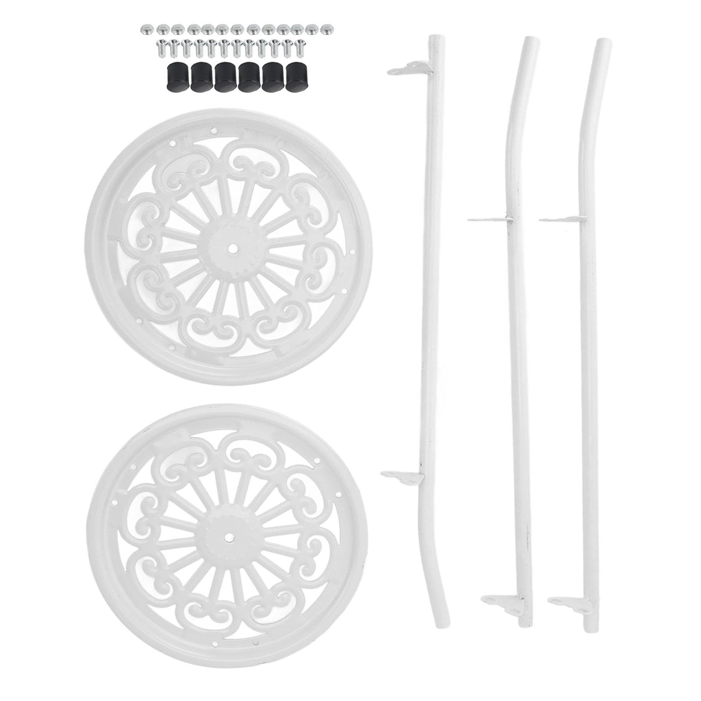 Mingzhe Iron Multifunctional Flower Rack Flower Shelf Balcony Entryway Garden 2 Tier Plant Stand (White)