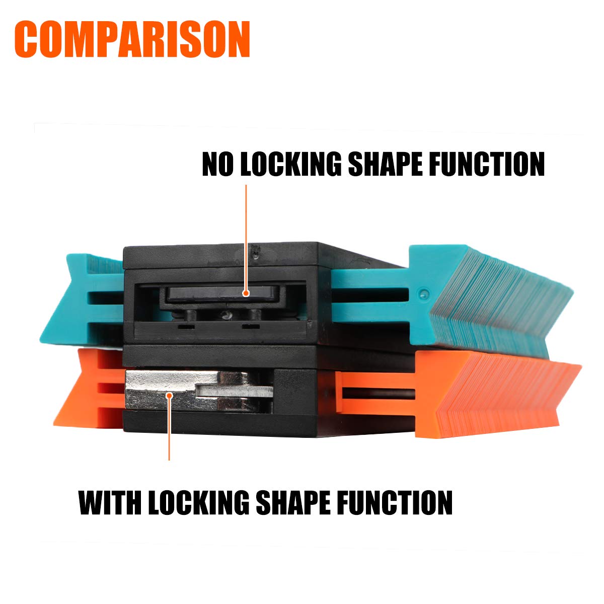 Saker Contour Gauge Duplication-Adjustable Lock-Precisely Copy Irregular Shape-Irregular Woodworking Tracing-Must Have Tool for DIY Handyman Men Husband Dad 10 Inch+5 Inch
