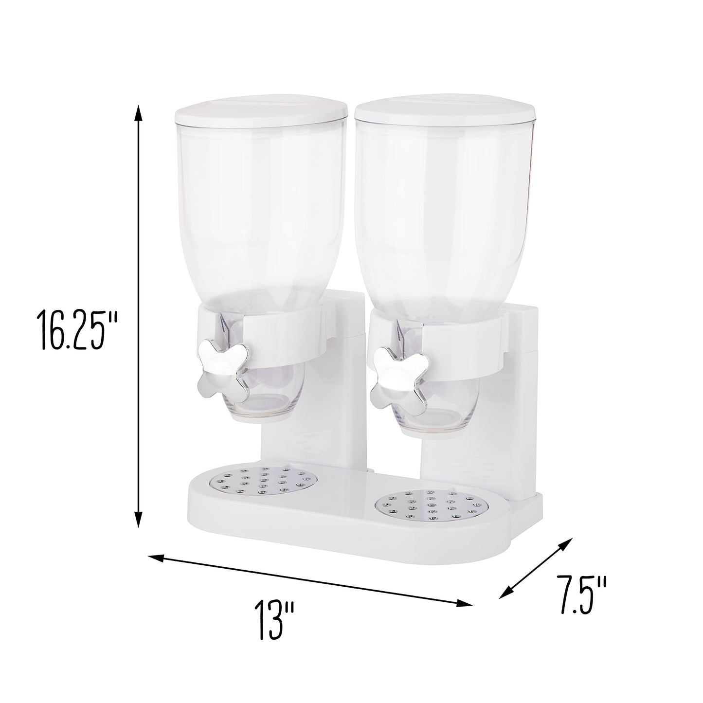 Zevro /GAT201C Indispensable Dry Food Dispenser, Dual Control, White/Chrome