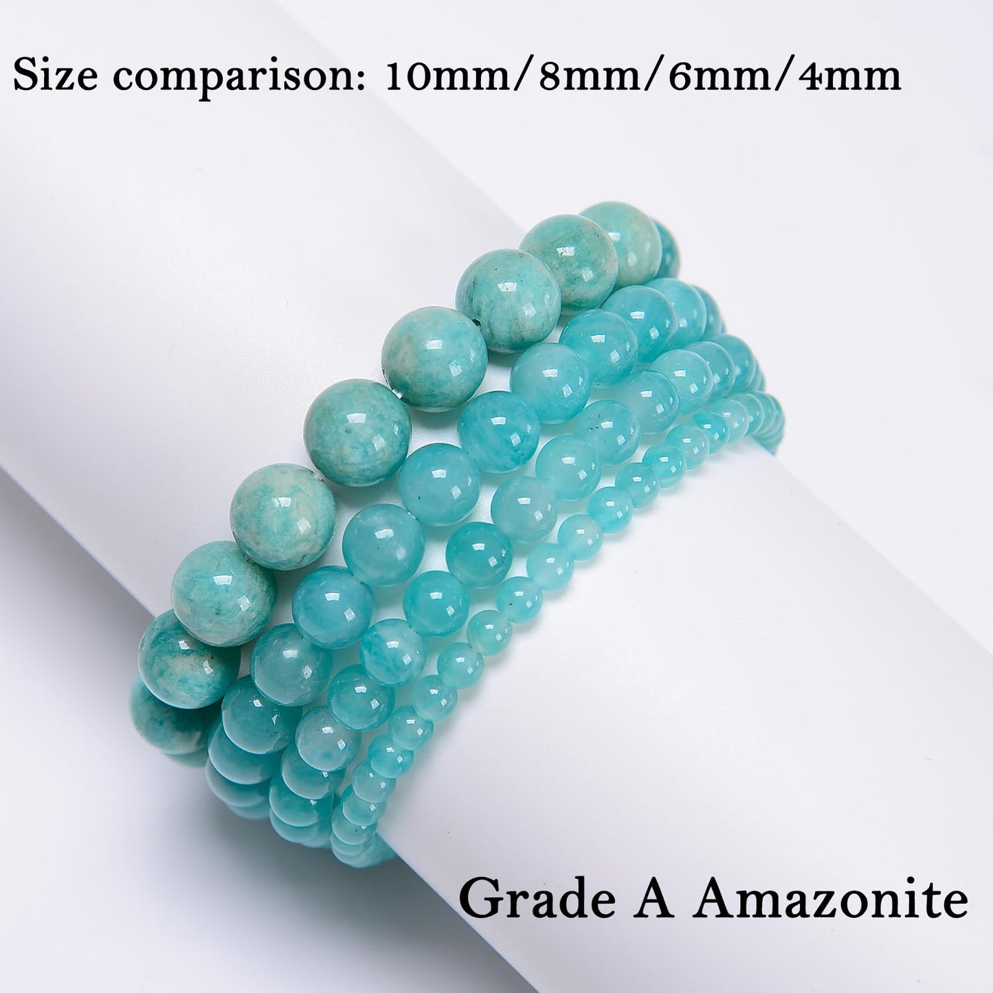 CHCCOYE 6mm Natural Healing Gemstone Bracelet Handmade Yoga Stretch Elastic Bracelet Stress Relief Crystal Jewelry for Men and Women (6mm Grade A Amazonite)