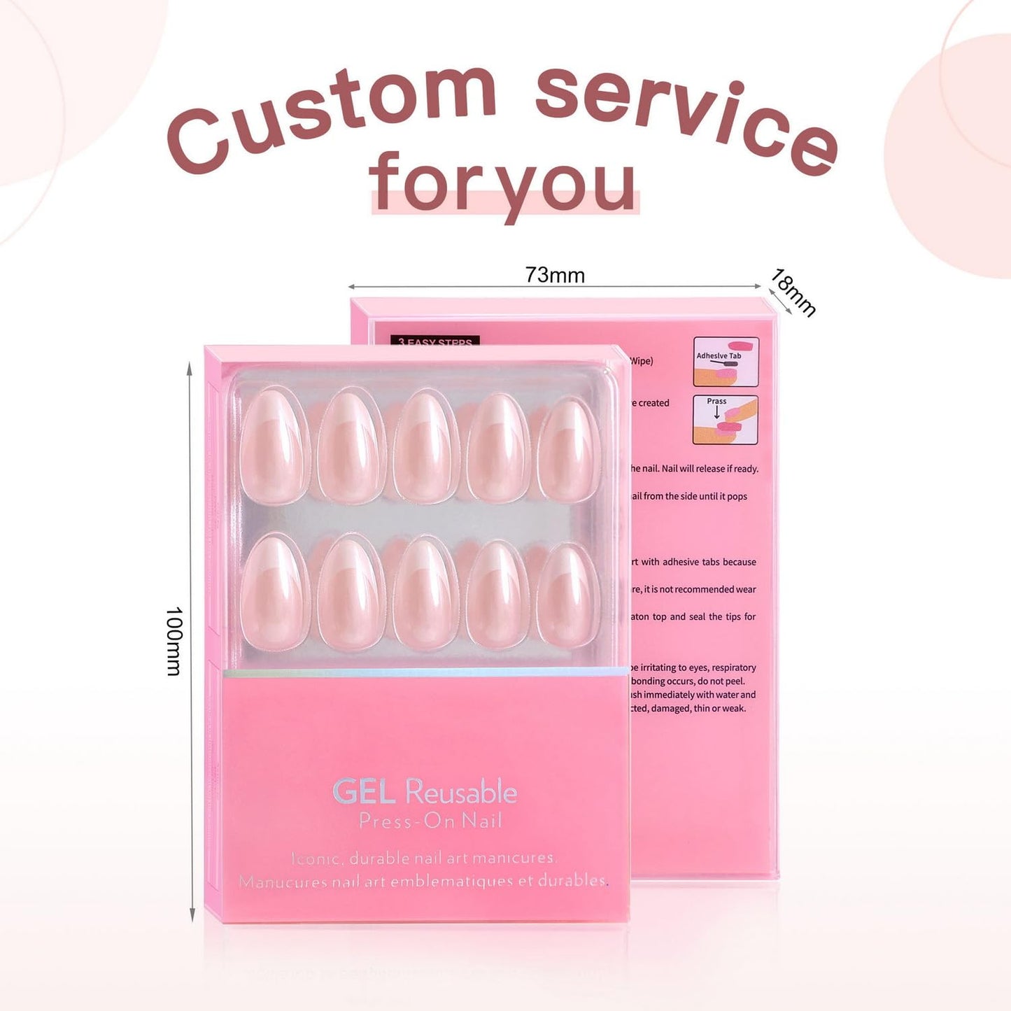 32 Pcs White French Tip Press on Nails Chrome Fake Nails with Designs Salon Quality Thickened False Nail Muti-Layer Gel Medium Almond Acrylic Nail Full Cover Stick on Nails for Women Manicure Decor