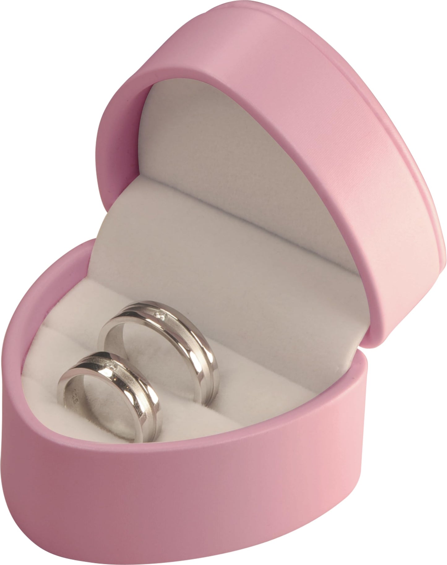 LAODA Heart Shaped Double Couple Ring Box for Wedding & Engagement - Premium PU Leather Two Slot Ring Jewelry Gift Box for Women & Men for Wedding Day Ceremony (1, Pink)