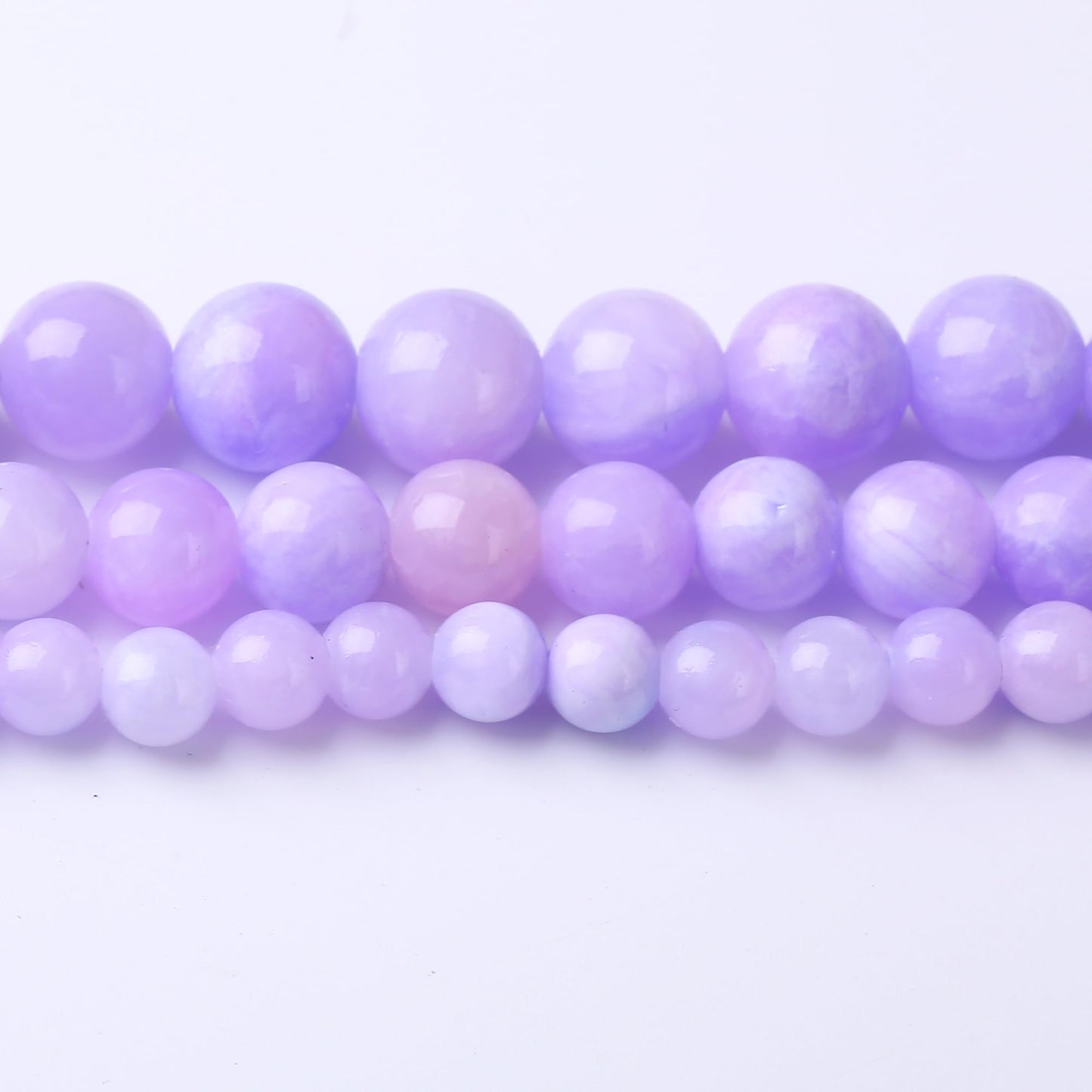 10MM Purple Persian Jade Round Loose Beads Natural Gem Beads Crystal Energy Stone Beads for Jewelry Making DIY Bracelet Necklaces