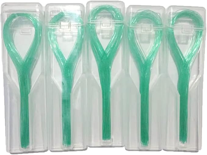 EasyHonor Dental Floss Threaders for Braces, Bridges, and Implants,Green, 300 Count (6 Pack)
