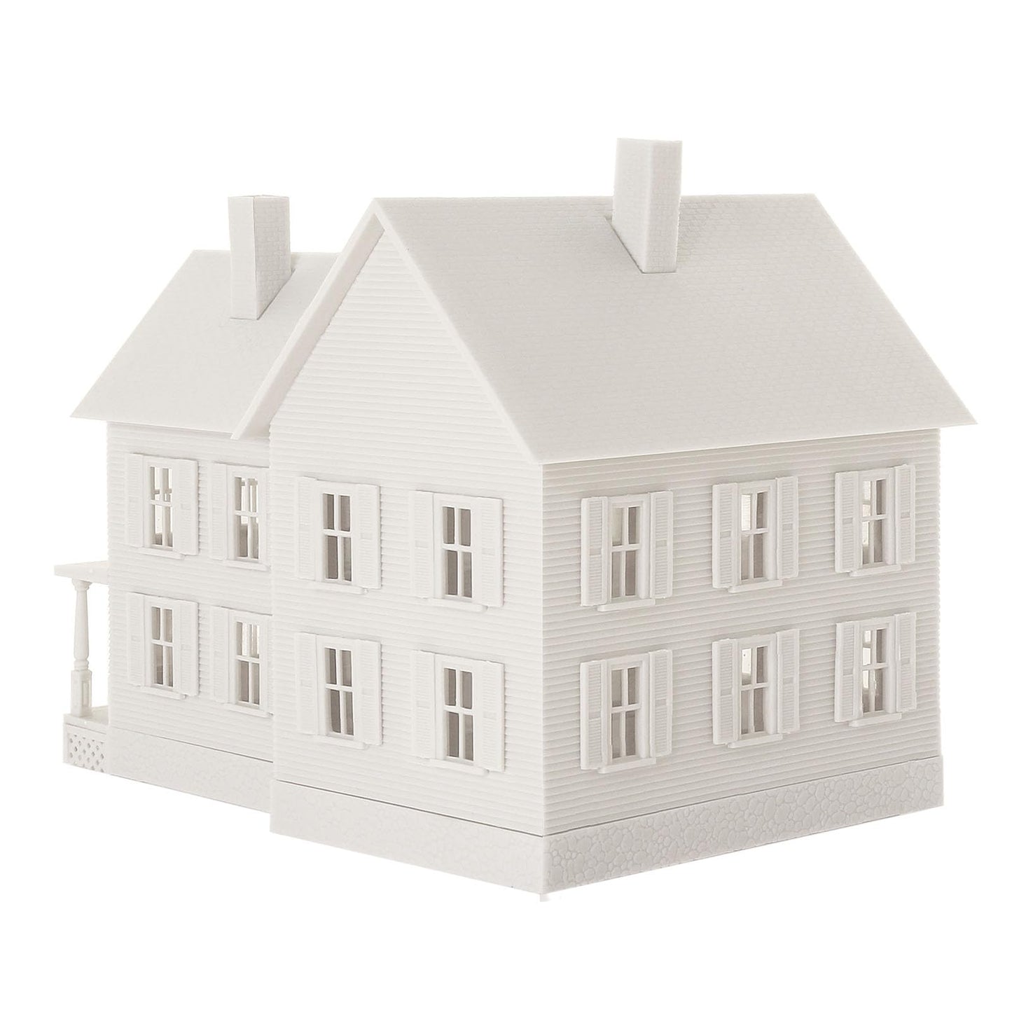 HO Scale Model Blank Village Two-Story House Kit Unassembled Christmas Building for Model Railroad (JZHO6871JJ)