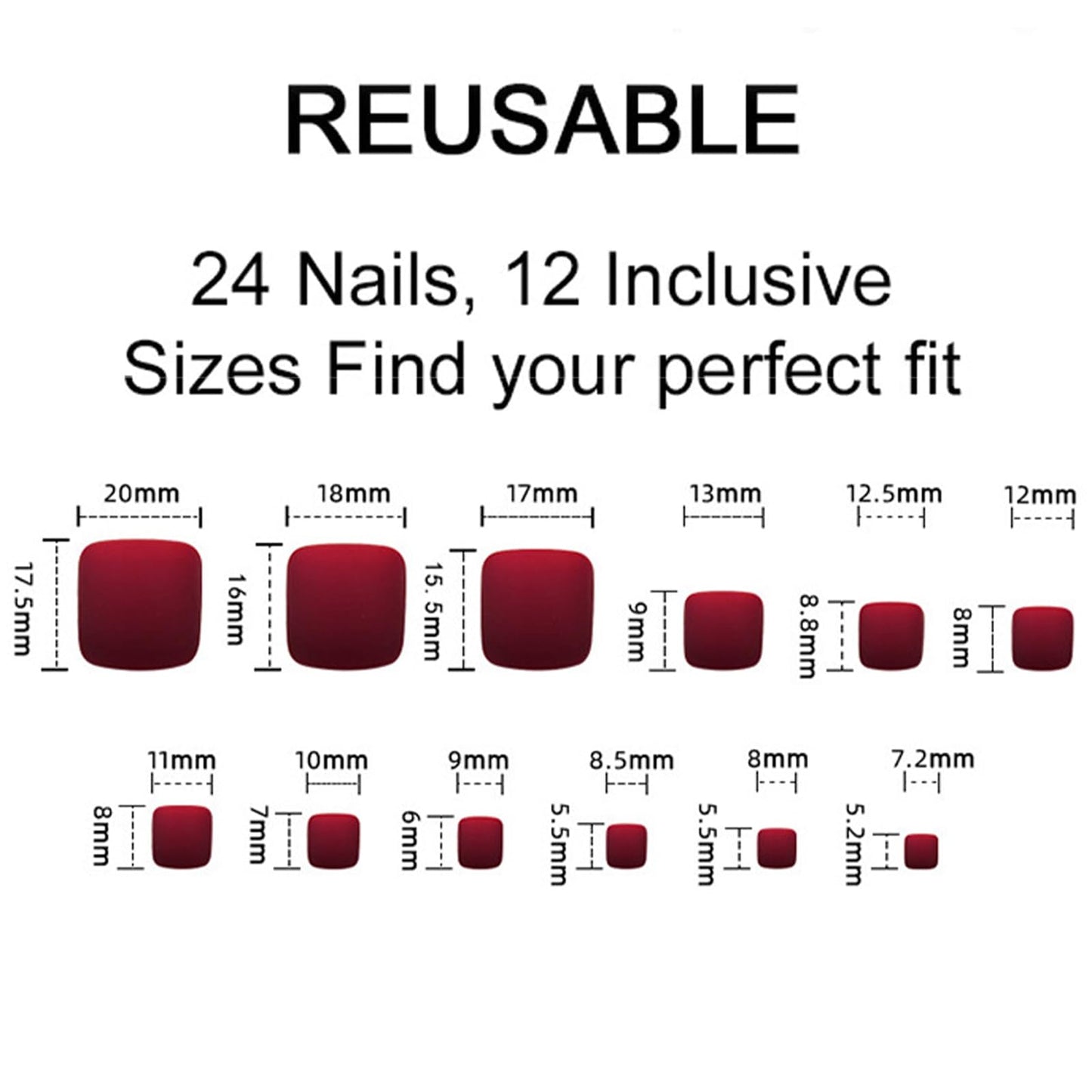 24 Pieces Summer Flower Press-On Toenails Short Square Black False Toenails Colorful Floral Pattern Cute Daisy Matte Black Acrylic Toenail Stickers Women's Nail Art