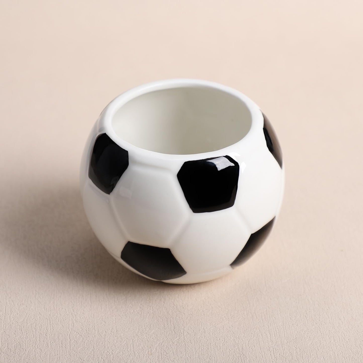 Sizikato Ceramic Pencil Holder for Study, Desktop Decor Football Pen Holder