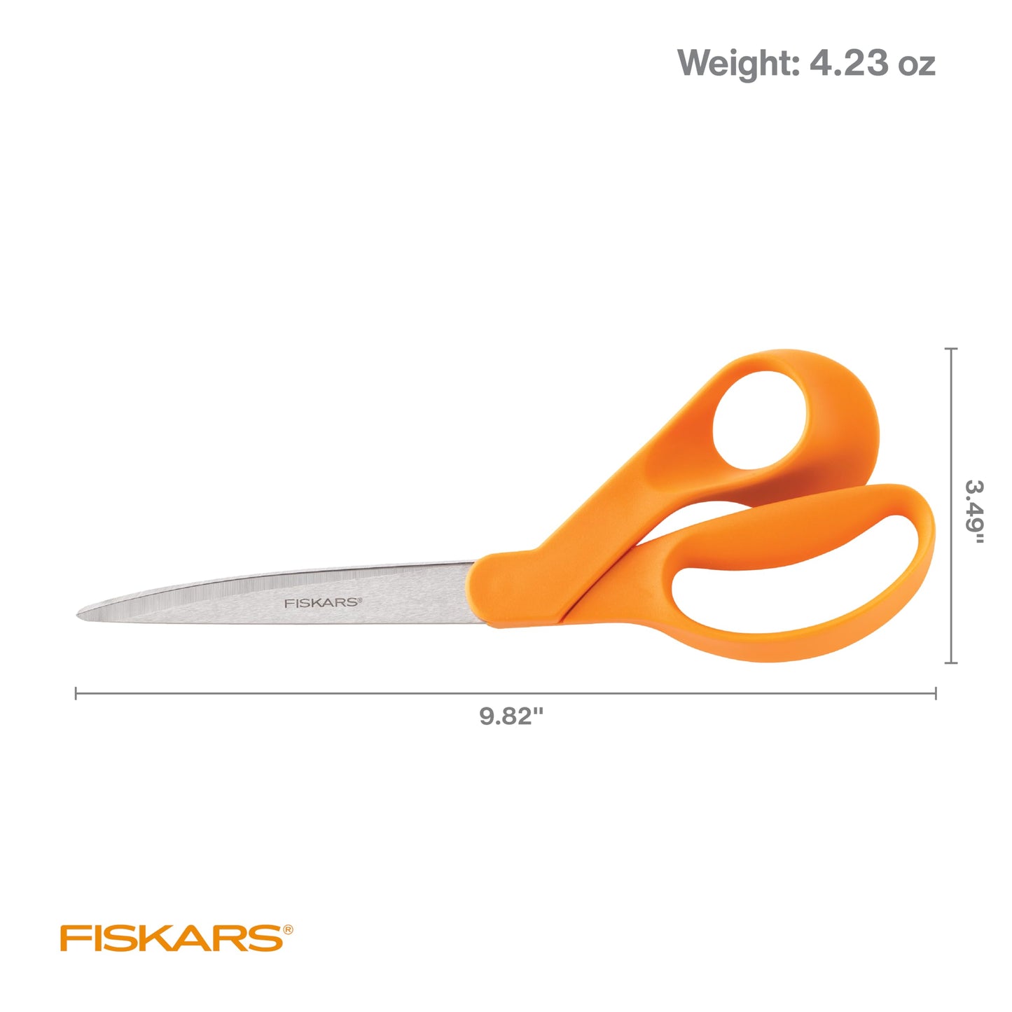 Fiskars 9-Inch Bent Dressmaker Shears, Orange, Stainless Steel Blades for Fabric Cutting, Ergonomic Handle for Comfort and Precision