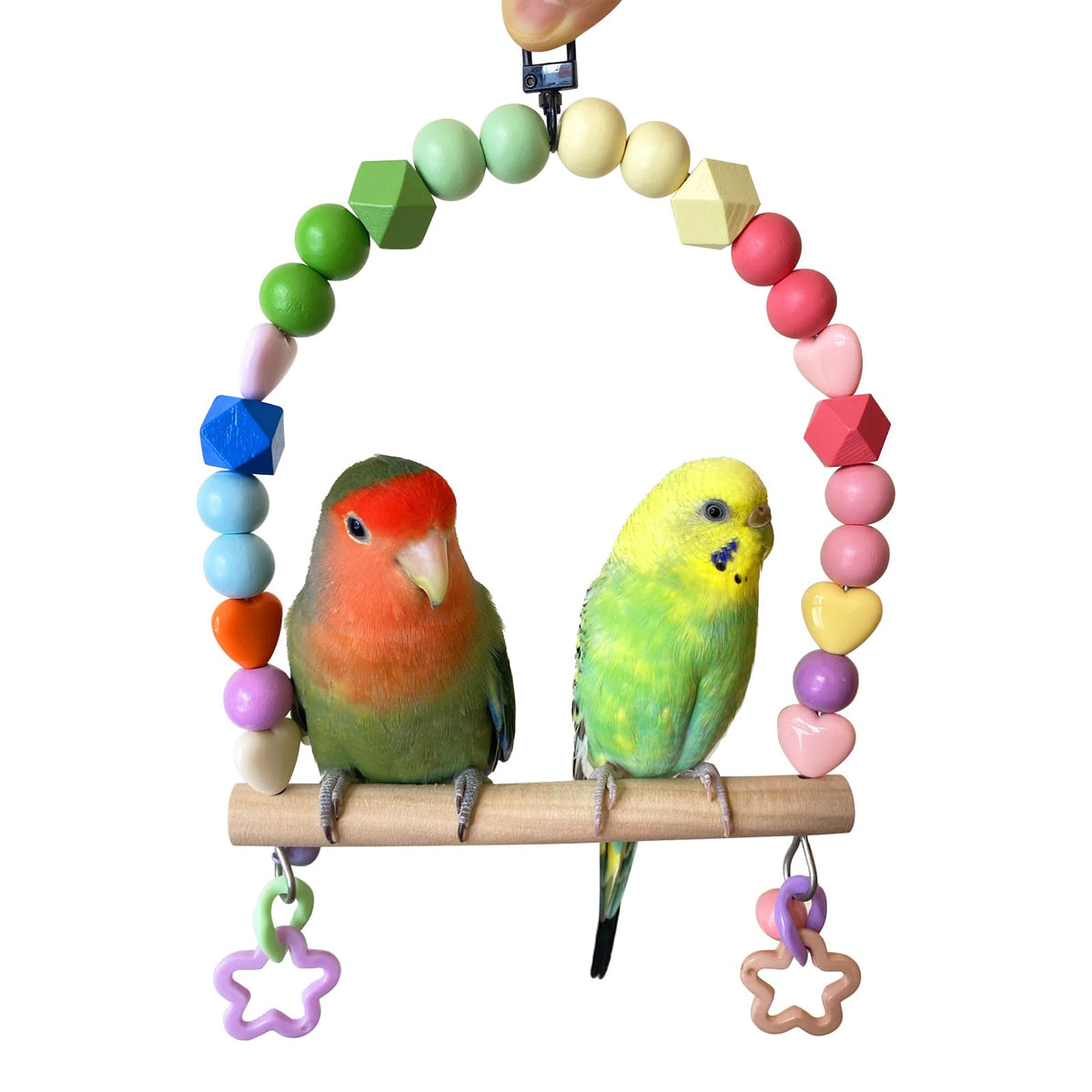 Wooden Bird Swings for Large Parrots,Cockatiel Cage Perch Play Stands Toys