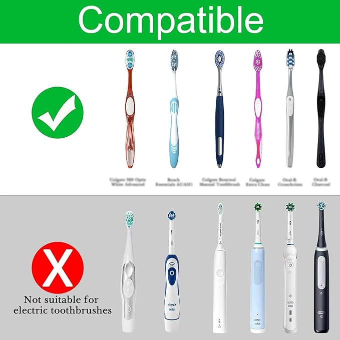 6 Slots Toothbrush Holder Wall Mount with Cover, Self Adhesive Toothbrushes Storage Organizer Perfect for Dorm Bathrooms and Shower, Holds 6 Toothbrushes. White