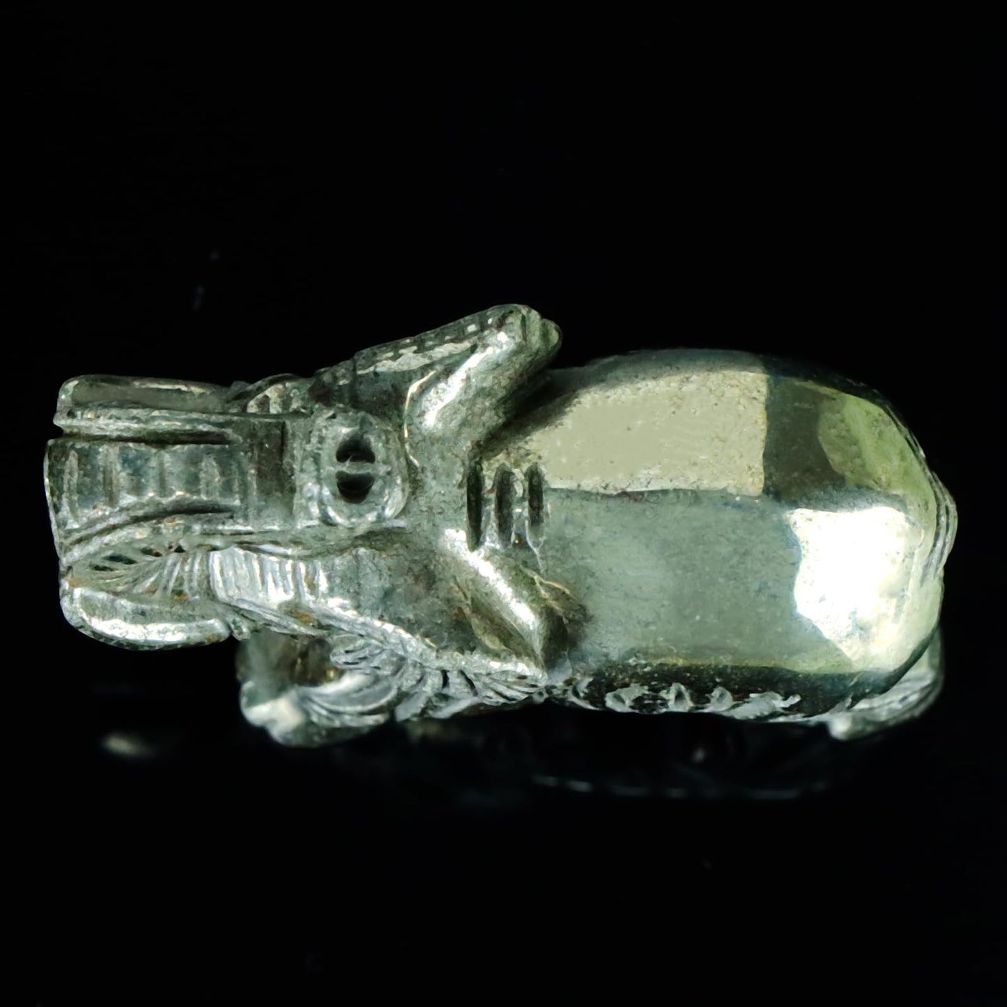 Hxswkk 2.5" Pyrite Crystal Elephant Statue - Hand Carved Healing Craft Home Office Decor & Gifts