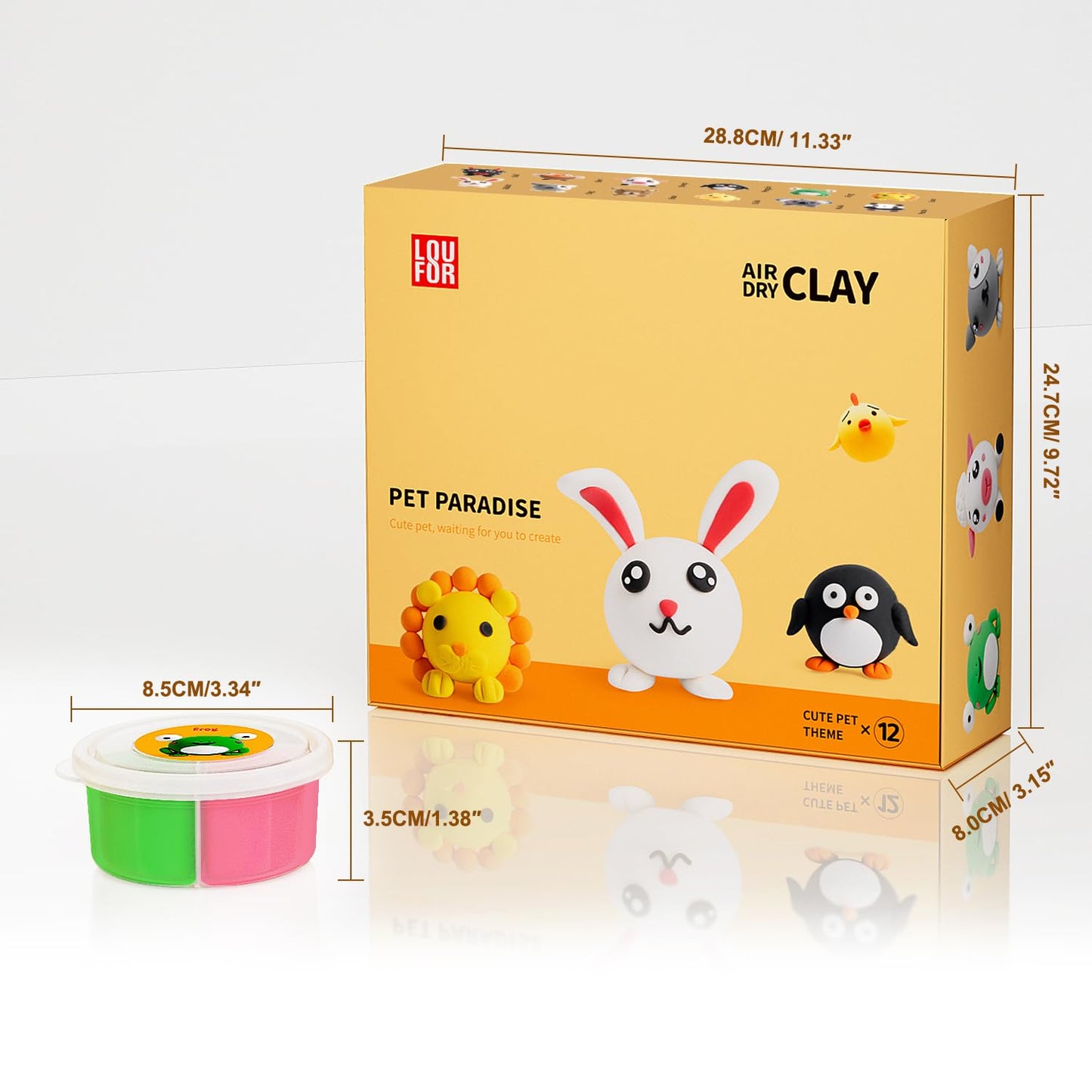 LOUFOR Air Dry Clay Kits - Modeling Clay for Kids, Ultra Light & Soft, Safe & Non-Toxic, DIY Air Dry Clays Kit with Sculpting Tools and Tutorials, Creatible Art Crafts Toys Gifts for Boys Girls