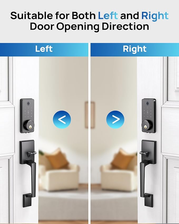 BlackSmith Keyless Entry Door Lock 0.1s Unlock Smart Door Locks for Front Door Set with Front Door Handle, App Unlock, Easy Installation for Front Doors, Hotels, Vacation Rental Homes, Property