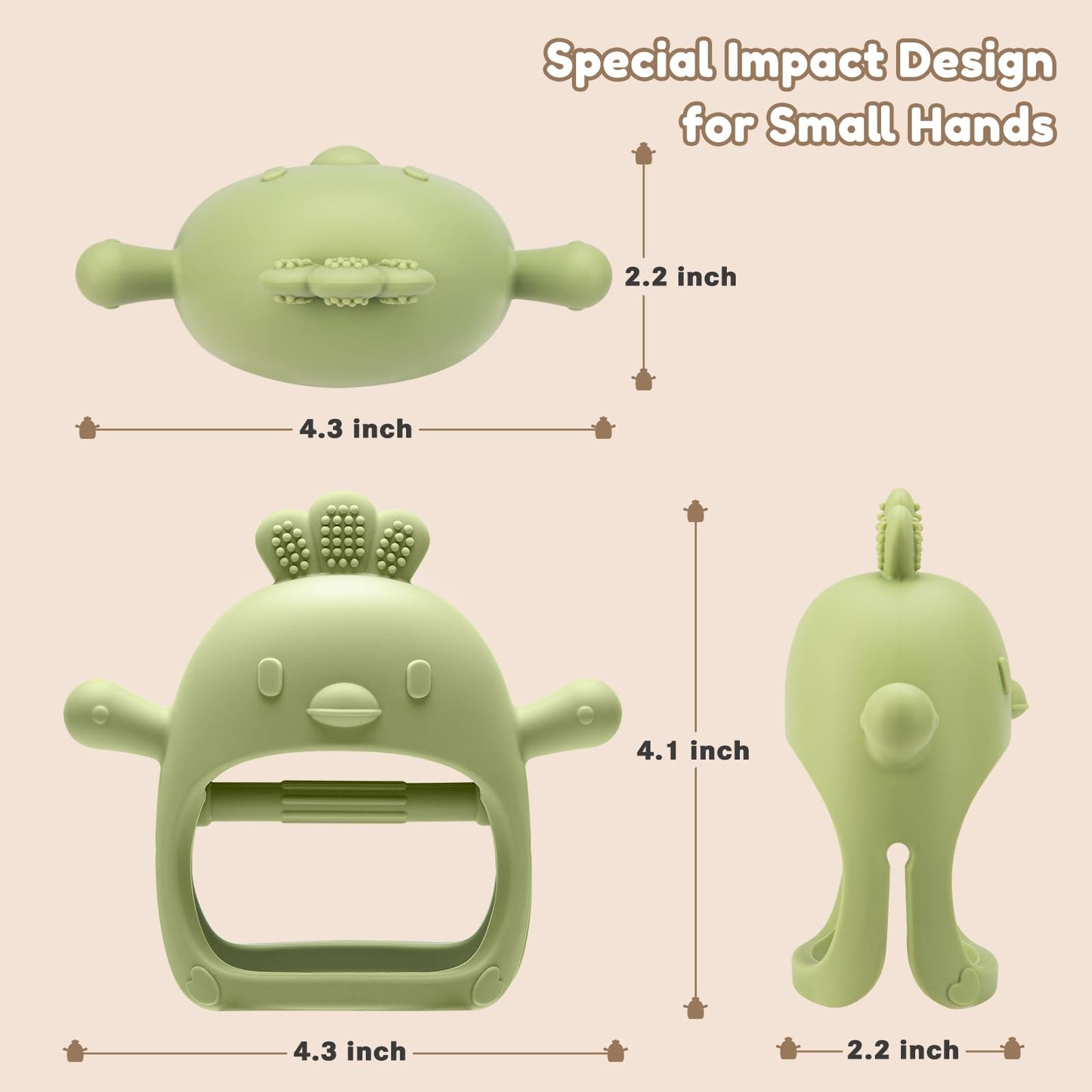 TOHIBEE Baby Montessori Sensory Teething Toys + Baby Teething Mitten for 0-6 6-12 Months