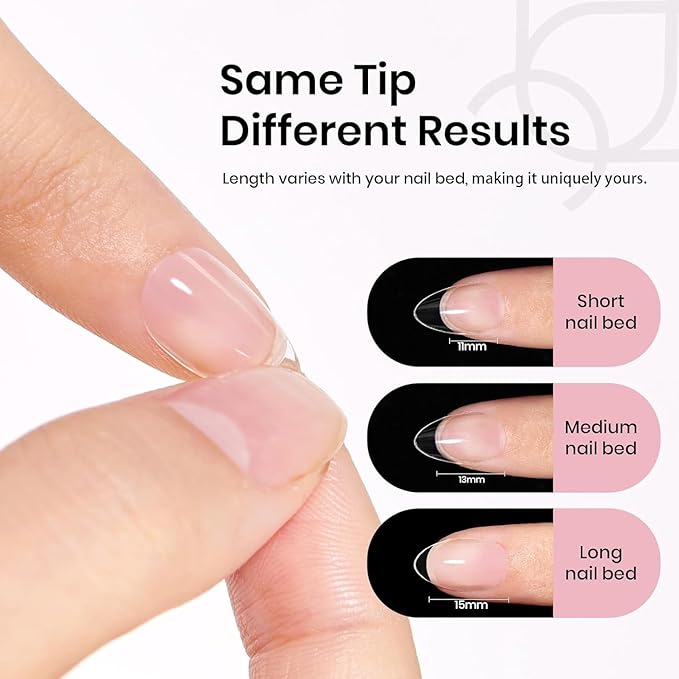 Beetles Gel Nail Tips 576Pcs Extra Short Almond Fake Nails Etch-X Half Matte Press on Nail Tips Full Cover Gifts for Women Gel Nail Polish Extensions Set