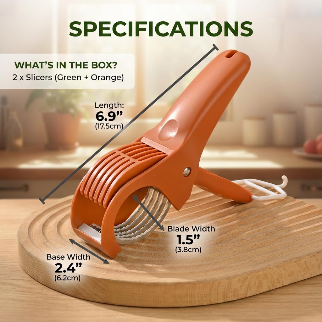 2 Pcs Multifunctional Vegetable Slicer & Banana Cutter, 2026 Upgraded Stainless Steel Handheld Chopper for Cucumber, Carrot, Sausage & Strawberry, Dishwasher-Safe Kitchen Prep Tool