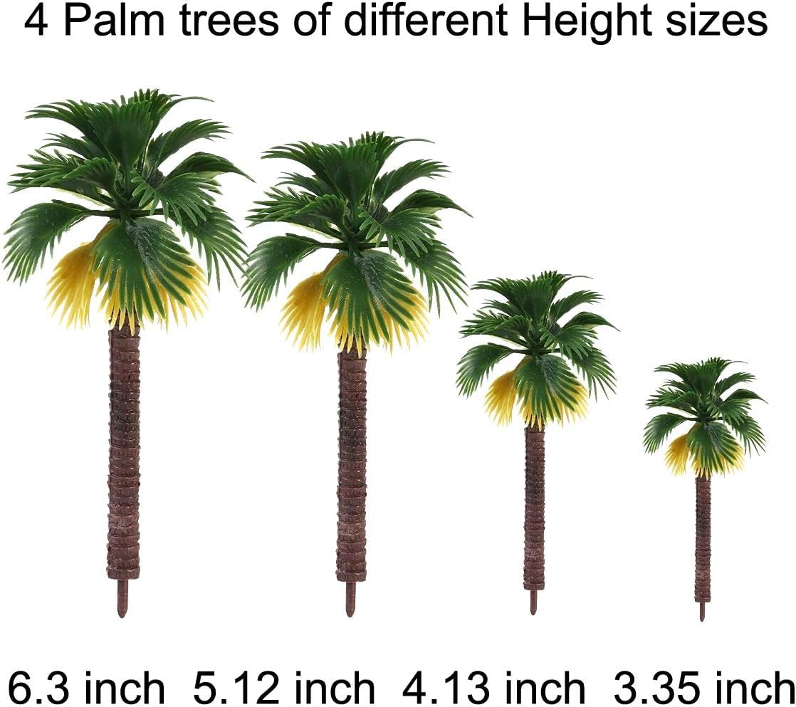 Diorama Supplies Model Miniature Plastic Toy Trees Forest Bushes Rainforest Train Scenery Coconut Palm Plant Crafts Weeping Willow Oak 18