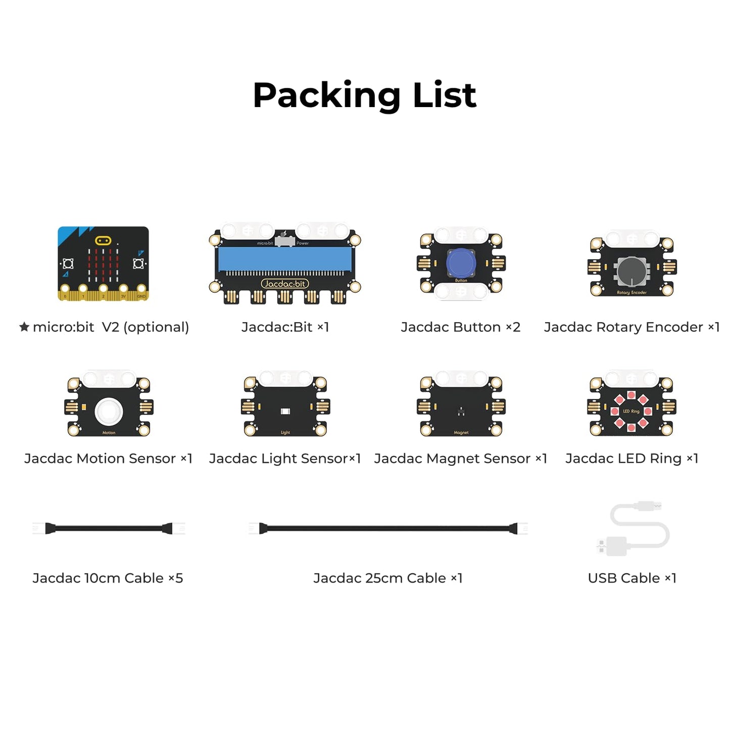 ELECFREAKS microbit Jacdac Smart Exploration Kit Micro:bit Sensor Starter Kit Plug and Code Electronics Module Unrestricted Connection Methods(Without Micro:bit)