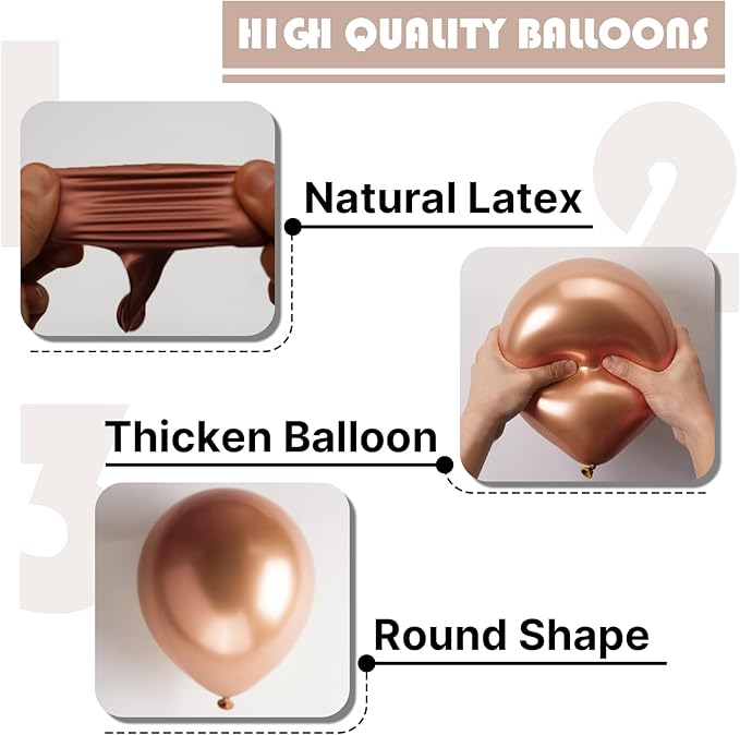 PartyWoo Metallic Rose Gold Balloons 85pcs Different Sizes of 18 12 10 5 Inch Chrome Champagne Gold Balloon Arch Kit Garland for Birthday Anniversary Bridgerton Floral Party Decorations Rose Gold-G112