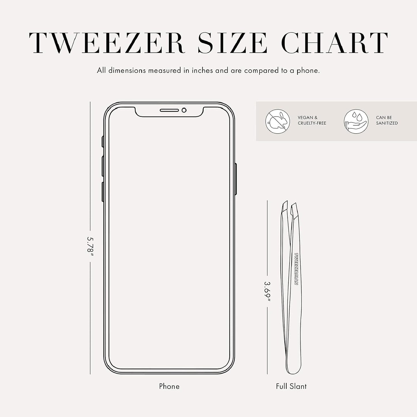 Tweezerman Stainless Steel Slant Tweezer - Eyebrow Tweezers for Women and Men (Platinum Silver)