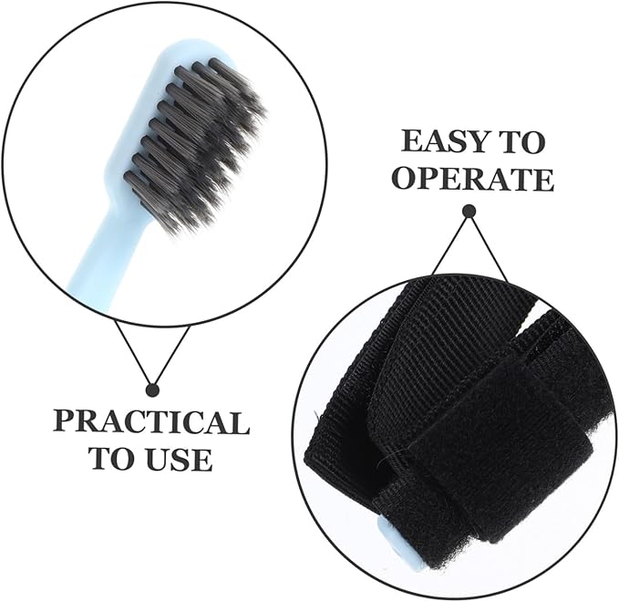 Hemoton Toothbrush Adaptive Holder and Hand Strap for Disabled and Elderly Soft Bristles for Comfortable Cleaning Material for Use Brushing Aid for Oral Care